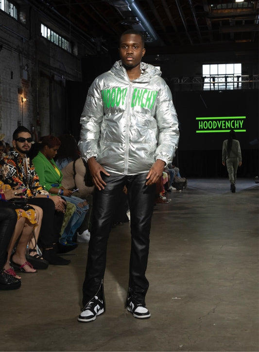 Metallic Hoodvenchy Bubble Jacket
